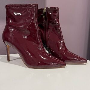 Jessica Simpson Glossy Burgundy Heeled Boots